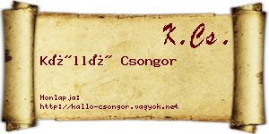 Kálló Csongor névjegykártya